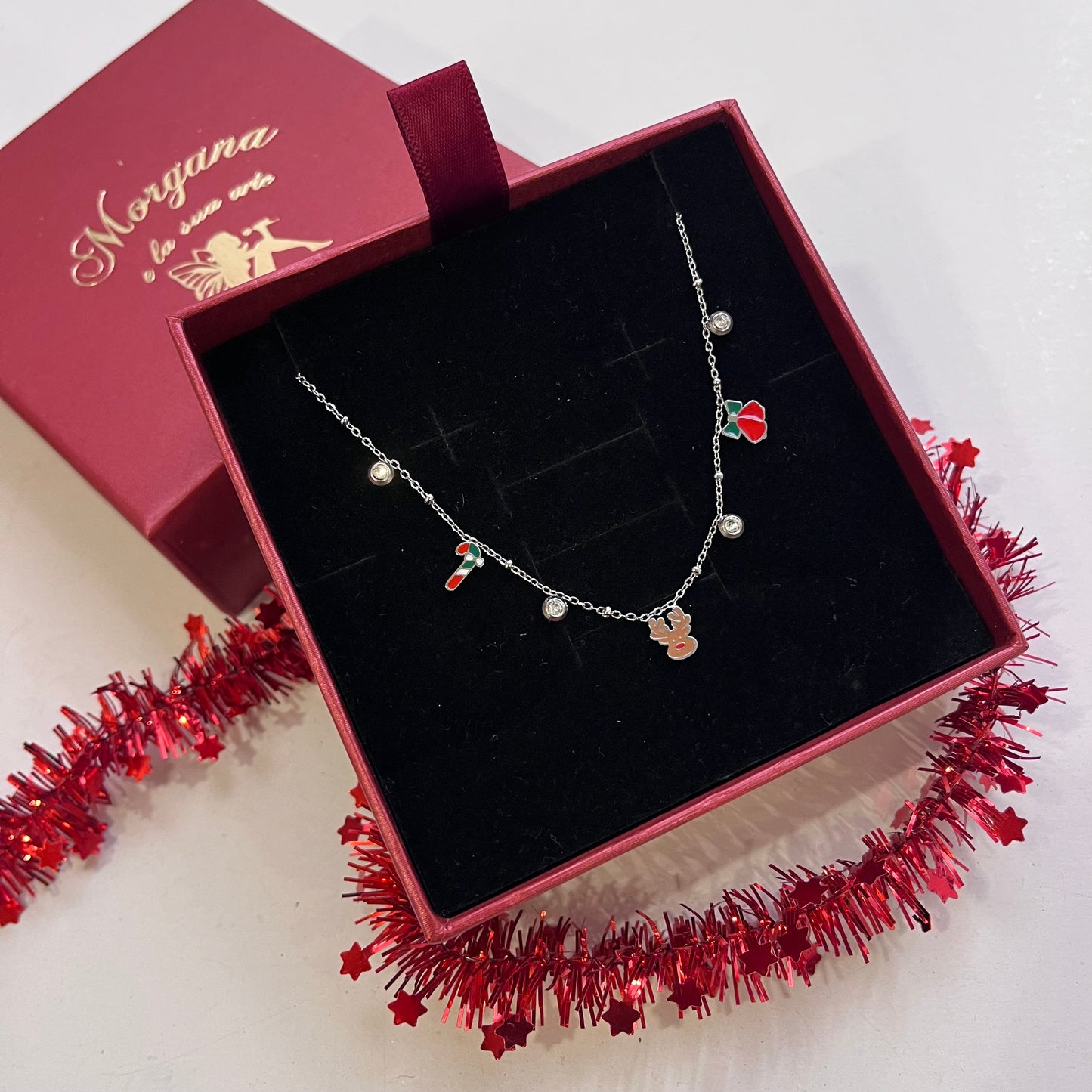 Collana renna con zirconi