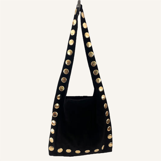 Hobo bag NERA con borchie oro