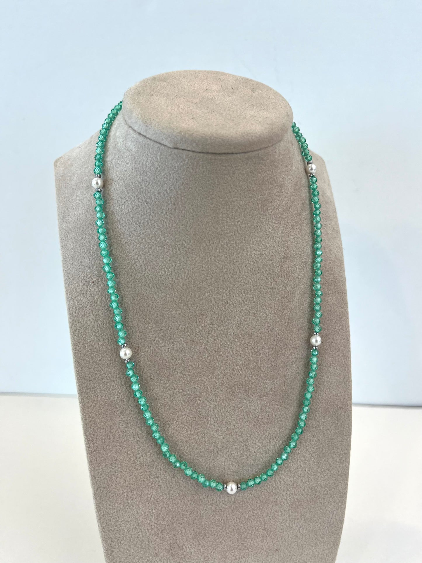 Collana pietre dure e perle naturali TURCHESE