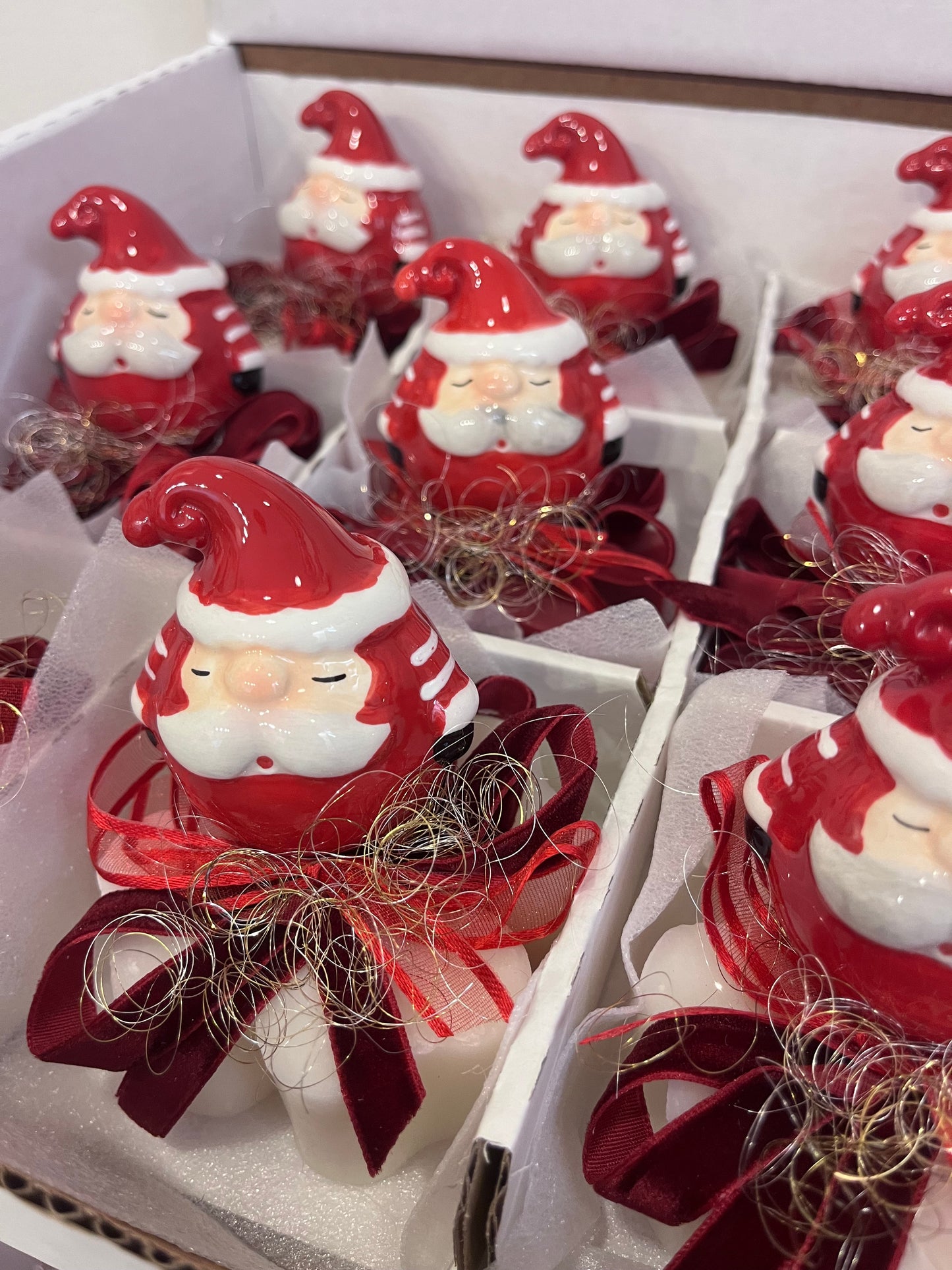 Saponetta babbo Natale base bianca