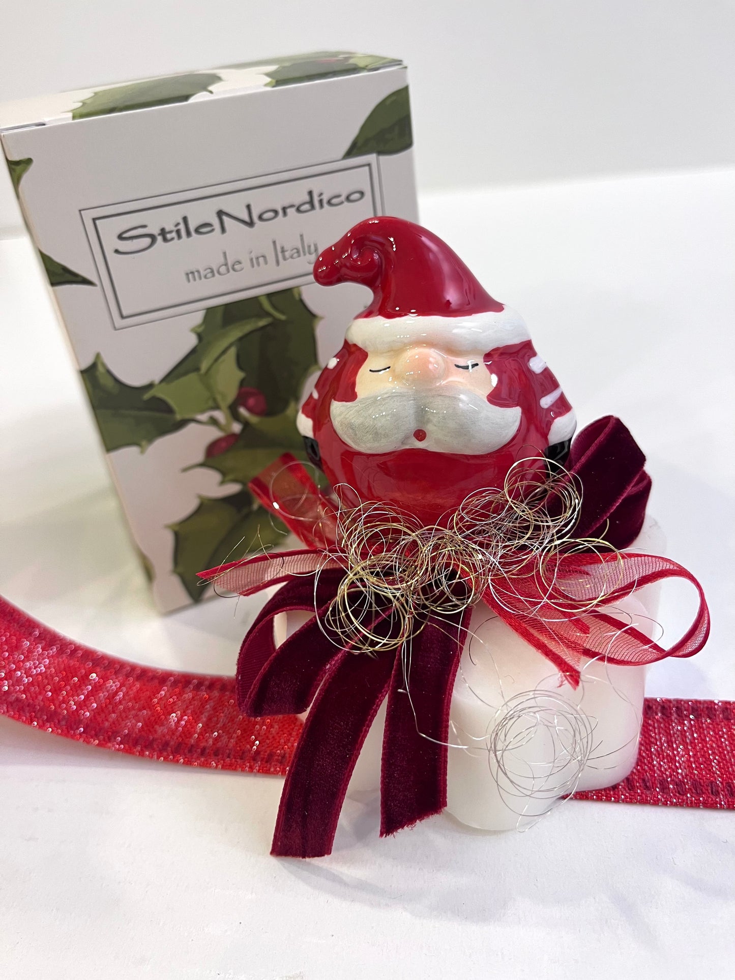 Saponetta babbo Natale base bianca