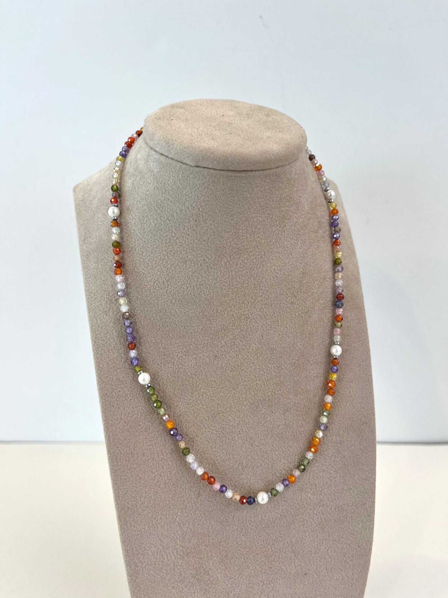 Collana pietre dure e perle naturali MULTICOLORE