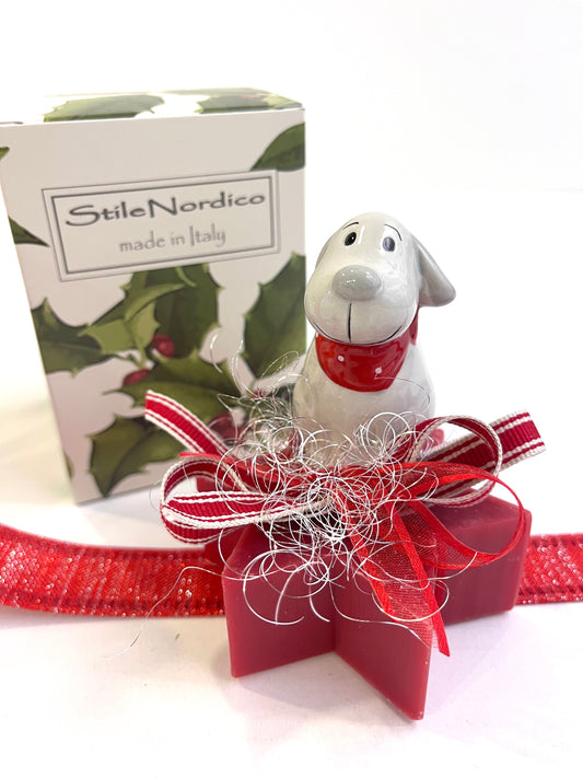 Saponetta cane base rossa